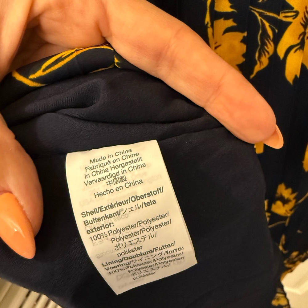 NWOT navy floral pleated dress - Picture 8 of 11